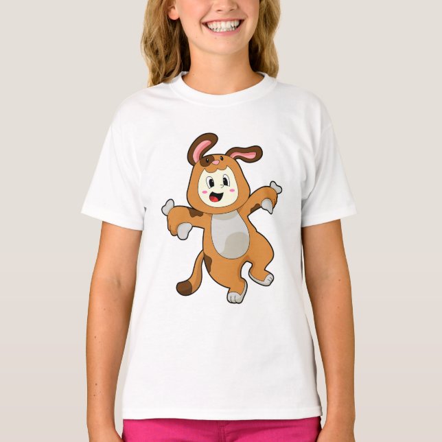 Dog with Bone as Rabbit T-Shirt (Front)