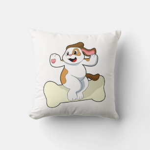 Dog with Bone Cushion