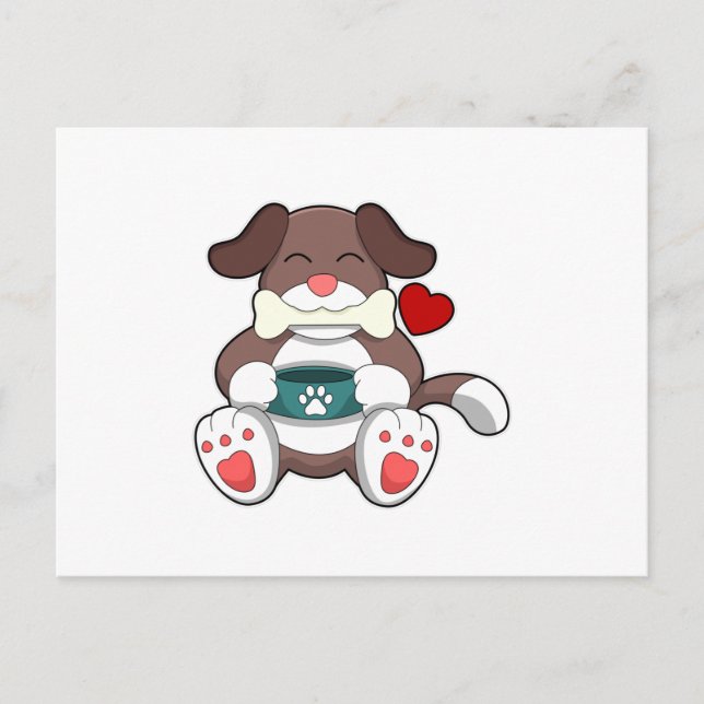 Dog with Bone Postcard (Front)