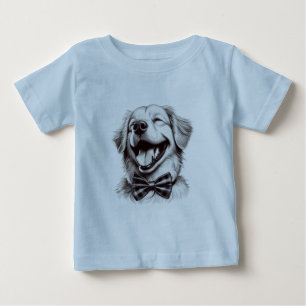 dog with bow tie laughing baby T-Shirt