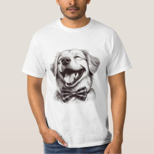 dog with bow tie laughing T-Shirt