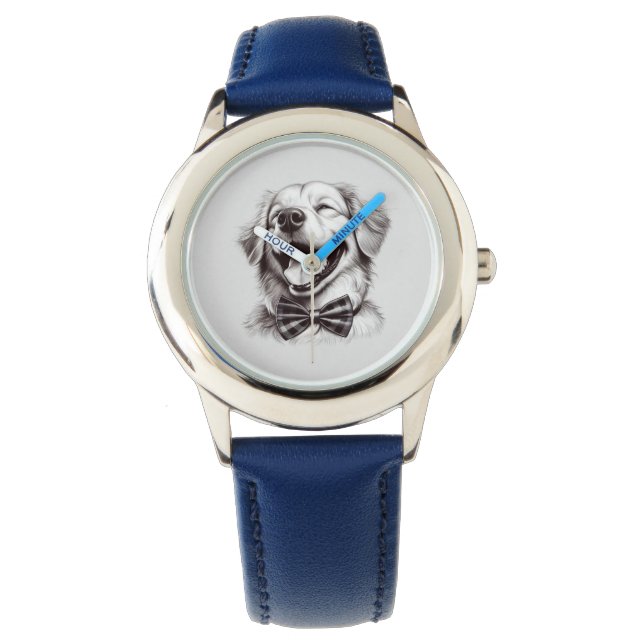 dog with bow tie laughing watch (Front)