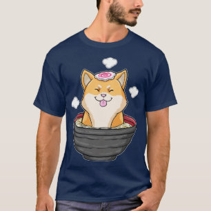 Dog with Bowl of Ramen Soup T-Shirt
