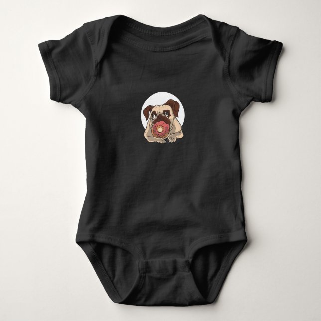 Dog with Doughnut Baby Bodysuit (Front)