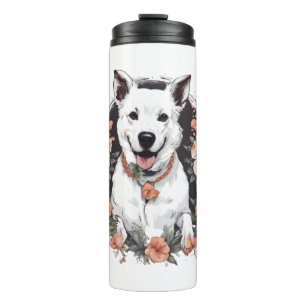 Dog with Flower Thermal Tumbler