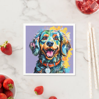 Dog with Glasses Napkin