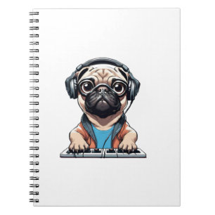 Dog With Headphones 1 Notebook
