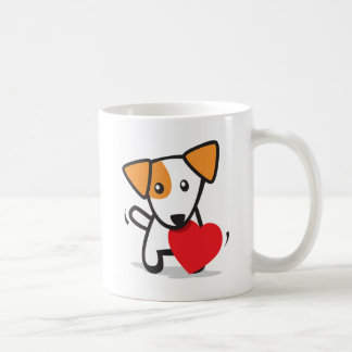 Dog with Heart Coffee Mug