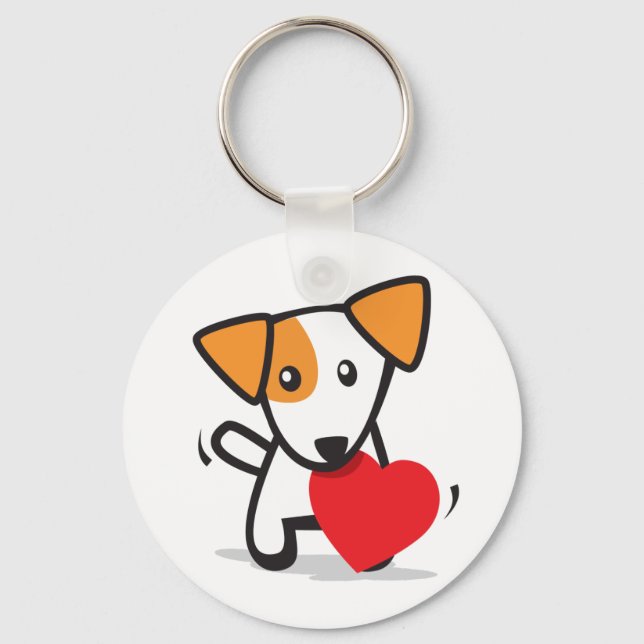 dog with heart key ring (Front)