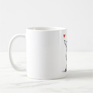 Dog with Heart – Minimal Love Animal Sketch Coffee Mug
