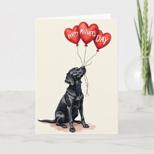 Dog With Hearts Mothers Day Card