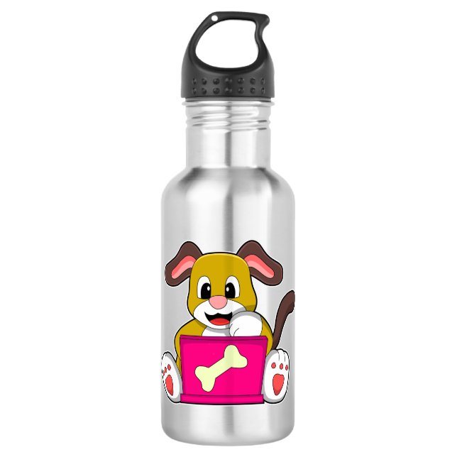 Dog with Laptop 710 Ml Water Bottle (Front)