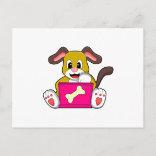 Dog with Laptop Postcard