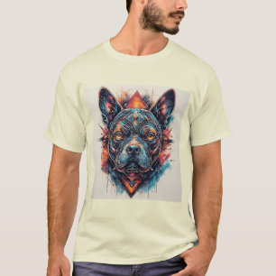 Dog with Modern Abstract Design T-Shirt