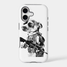 Dog With Operator Vest AR15