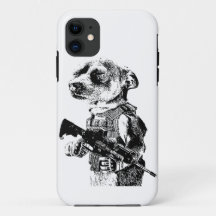 Dog With Operator Vest AR15