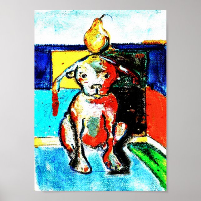 dog with pear poster (Front)