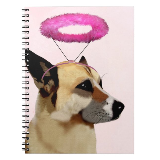 Dog with Pink Halo Notebook (Front)
