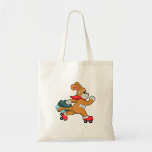 Dog with Roller skates Tote Bag
