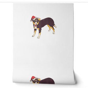 Dog With Santa Hat - Funny Christmas  Wallpaper