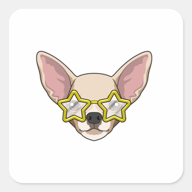 Dog with Sunglasses Square Sticker (Front)