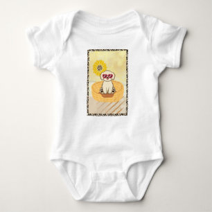 Dog with Sunglasses Tiger Print Baby Bodysuit