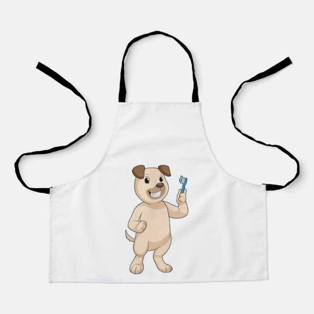 Dog with Toothbrush Apron (Front)