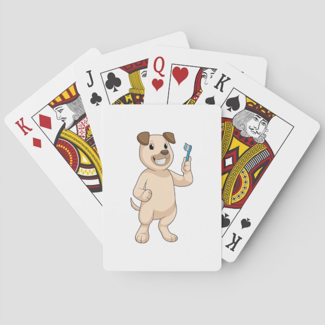 Dog with Toothbrush Playing Cards (Back)