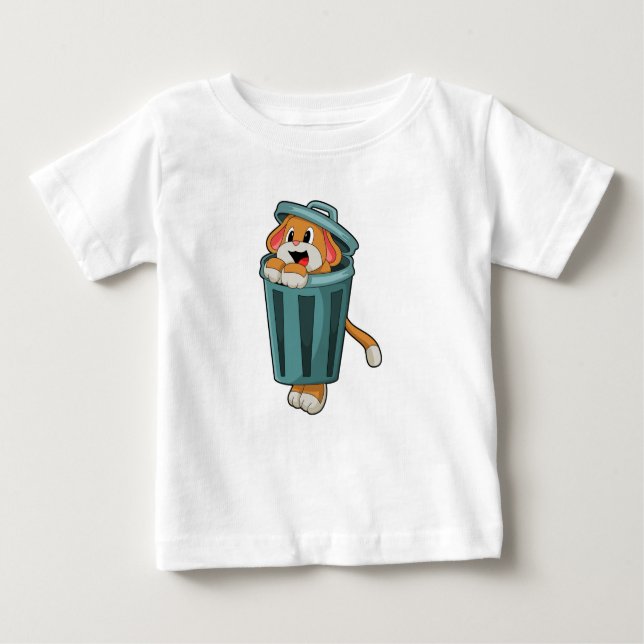 Dog with Trashcan Baby T-Shirt (Front)