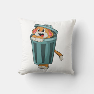 Dog with Trashcan Cushion