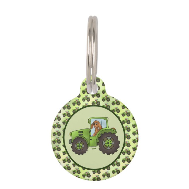 dog with trekker  pet tag (Front)