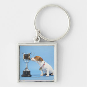 Dog with trophy key ring
