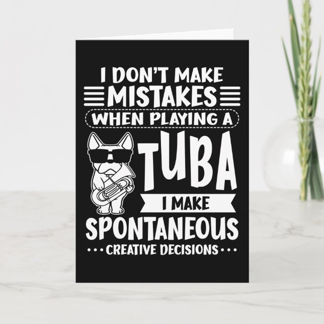 Dog With Tuba Music Tubaist Tubist Tuba Card (Front)