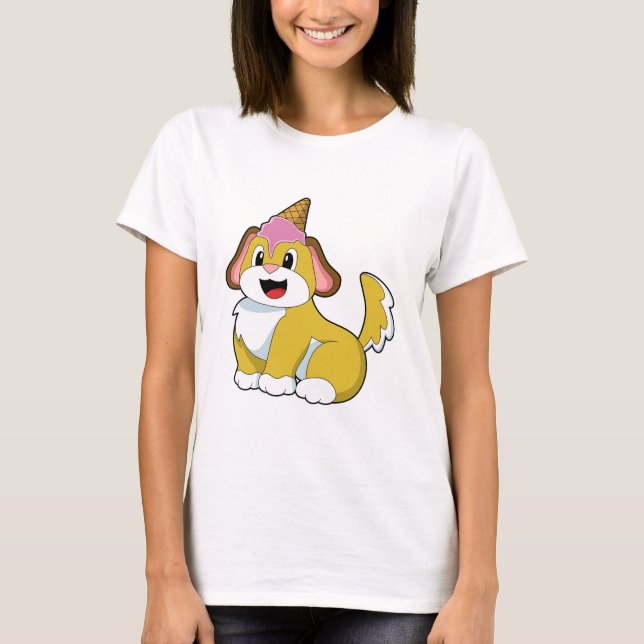 Dog with Waffle ice cream T-Shirt (Front)