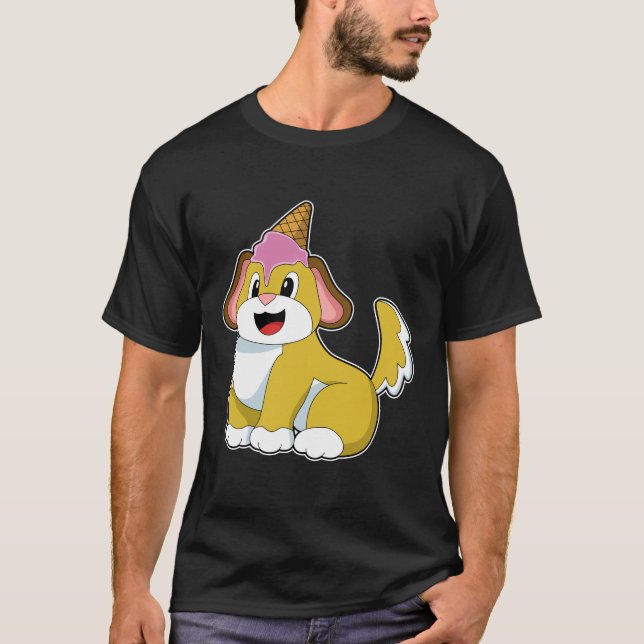Dog with Waffle ice cream T-Shirt (Front)