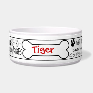 Dog Word Art Personalised Pet Bowl
