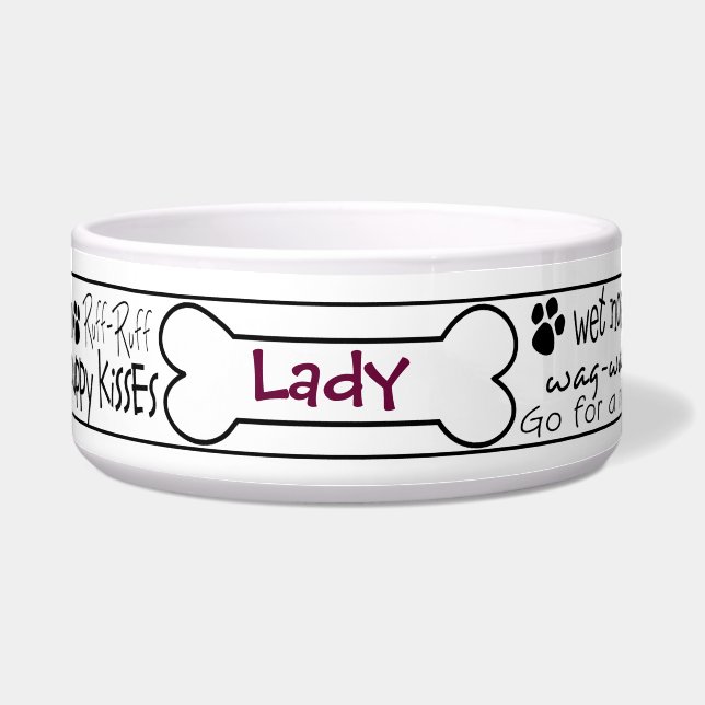 Dog Word Art Pet Bowl - Good Girl (Front)