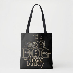 Dog Word Art Tote Bag