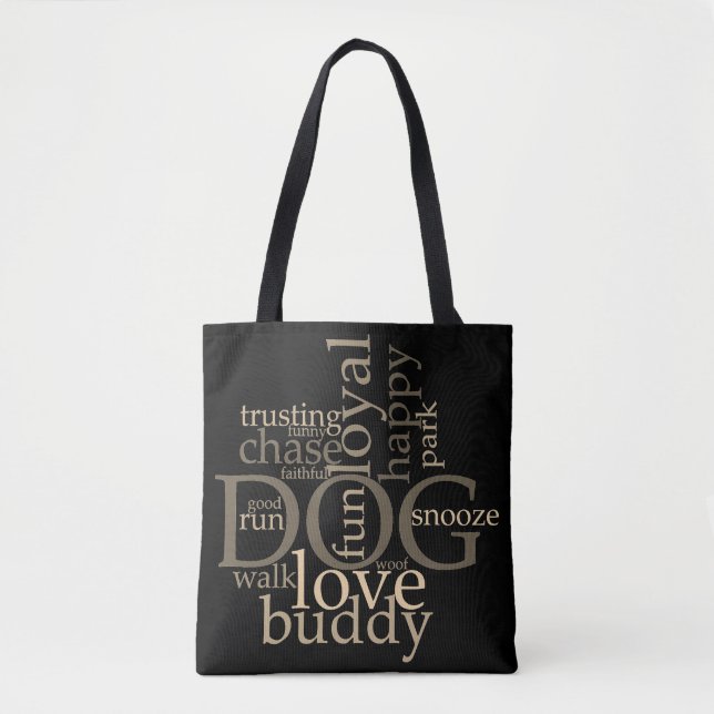 Dog Word Art Tote Bag (Front)