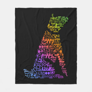 Dog Word Cloud (dog rainbow) Fleece Blanket