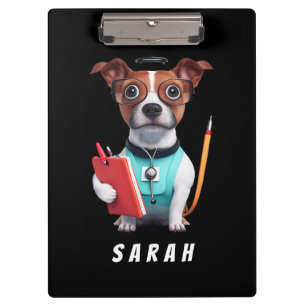 Dog Working as Nurse, Dog Wearing Nurse uniform Clipboard