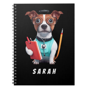 Dog Working as Nurse, Dog Wearing Nurse uniform Notebook