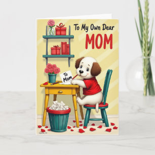 Dog Writes To Mom Card