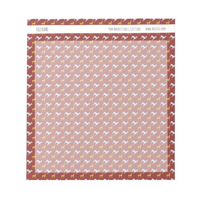 Dog Year 2018 Dogs Pattern Personalised Notepad (Front)