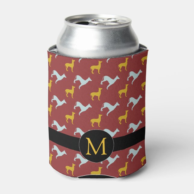 Dog Year 2018 Zodiac Birthday Monogram Can Cooler (Can Front)