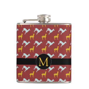 Dog Year 2018 Zodiac Birthday Monogram Flask