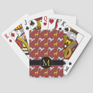 Dog Year 2018 Zodiac Birthday Monogram Playing C Cards