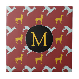 Dog Year 2018 Zodiac Birthday Monogram Tile