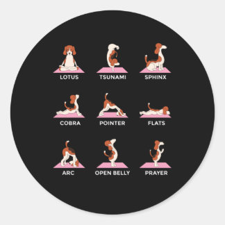 Dog Yoga Poses Funny Gift Classic Round Sticker