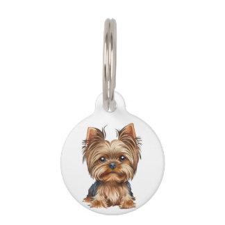 Dog yorkshire terrier watercolor | pet tag